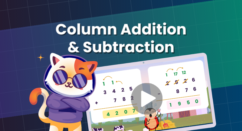 Column Addition and Subtraction video thumbnail Math Angel